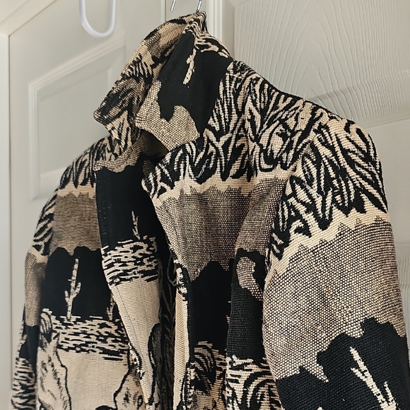 Vintage New Identity Women's Equestrian Thick Cotton Tapestry Jacket Small - Picture 15 of 16